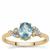 Ratanakiri Blue, White  Zircon 9K Gold Ring ATGW 1.40cts