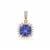 AAA Tanzanite Pendant with White Zircon in 9K Gold 1.90cts