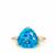 Swis Blue Topaz Ring with White Zircon in 9K Gold 7.43cts