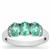 Botli Green Apatite Ring with White Zircon in 9K White Gold 1.60cts