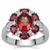 Malawi Garnet Ring with White Zircon in Sterling Silver 3.65cts