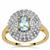Santa Maria Aquamarine Ring with White Zircon in 9K Gold 1.35cts