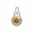 Polka Cut Champagne Quartz Pendant in Sterling Silver 3.70cts