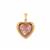 Strawberry Quartz Pendant with White Zircon in Gold Tone Sterling Silver 5.90cts