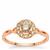 Golden Ivory Diamonds Ring in 9K Rose Gold 0.53ct