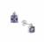 Bi Colour Tanzanite Earrings with White Zircon in Sterling Silver 1ct