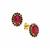 Bemainty Ruby Earrings with Black Spinel in Gold Plated Sterling Silver 2.75cts