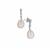 Kaori Freshwater Cultured Pearl Earrings with White Topaz in Sterling Silver (9x10mm)