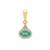 Zambian Emerald Pendant with White Zircon in 9K Gold 0.60ct