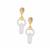 Type A Burmese Jadeite Earrings with White Zircon in Gold Tone Sterling Silver 15.60cts