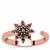 Black Spinel Ring in Rose Gold Plated Sterling Silver 0.35ct