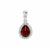 Nampula Garnet Pendant with White Zircon in Sterling Silver 1.35cts