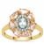 Santa Maria Aquamarine, Idar Pink Morganite Ring with White Zircon in 9K Gold 1.55cts