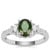 Chrome Diopside Ring with White Zircon in Sterling Silver 1.48cts