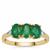 Zambian Emerald Ring with white Zircon in 9K Gold 1.45cts
