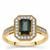 Indicolite Ring with Diamond in 18K Gold 1ct
