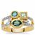 Grandidierite Ring with Diamonds in 18K Gold 1.35cts