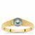 Lehrer TorusRing London Blue Topaz Ring with Diamond in 9K Gold 0.80ct