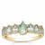 Nigerian Emerald Ring with White Zircon in 9K Gold 1cts