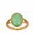 Chrysoprase Ring in Gold Tone Sterling Silver 3cts