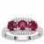 John Saul Ruby Ring with White Zircon in Sterling Silver 1.95cts