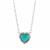 Hubei Natural Turquoise Heart Necklace with White Topaz in Sterling Silver 2.20cts