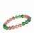 Strawberry Quartz Stretchable Bracelet with Green Aventurine 90cts