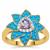 Tanzanite Ring with White Zircon in Gold Plated Sterling Silver 0.50ct