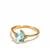 Aquamarine & Diamond 9K Gold Ring