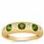 Chrome Diopside Ring with White Zircon in Gold Plated Sterling Silver 0.65ct