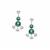Green Onyx Earrings with White Topaz in Sterling Silver 2.85cts