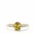 Ambilobe Sphene Ring with White Zircon in 9K Gold 1.25cts