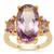 Rose de France Amethyst Ring in Gold Plated Sterling Silver 8cts