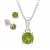 Jilin Peridot Set of Earrings and Pendant Necklace in Sterling Silver 1ct