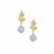 Type A Burmese Jadeite Earrings with White Topaz in Gold Tone Sterling Silver 7.80cts