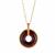 Baltic Cherry Amber Necklace  in Gold Tone Sterling Silver (27mm)