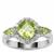Changbai Peridot with White Zircon Ring in Sterling Silver 2.42cts