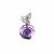 Zambian Amethyst Flower Pendant with White Zircon in Sterling Silver 10.15cts