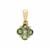 Congo Green Tourmaline Pendant with White Zircon in 9K Gold 1.10cts