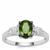 Chrome Diopside Ring with White Zircon in Sterling Silver 1.47cts