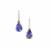 AAA Tanzanite Earrings with White Zircon in 9K Gold 1.70cts