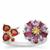 Rose De France Ring with Multi Gemstone in Sterling Silver 1.95cts