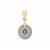 Ceylon Blue Sapphire Pendant with White Zircon in 9K Gold 0.65ct