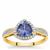 AA Tanzanite Ring with White Zircon in 9K Gold 1.35cts