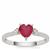 Bemainty Ruby Ring with White Zircon in Sterling Silver 1.20cts