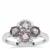 Burmese Grey Spinel Ring with White Zircon in Sterling Silver 2.05cts