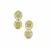 Nephrite Jade Earrings with Café Diamond in Gold Plated Sterling Silver 6.25cts