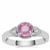  Ilakaka Hot Pink Sapphire Ring with White Zircon in Sterling Silver 1.35cts (F)