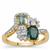 Grandidierite Ring with Diamonds in 18k Gold 1.30cts