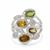 Ambilobe Sphene Ring with White Zircon in Sterling Silver 3.70cts